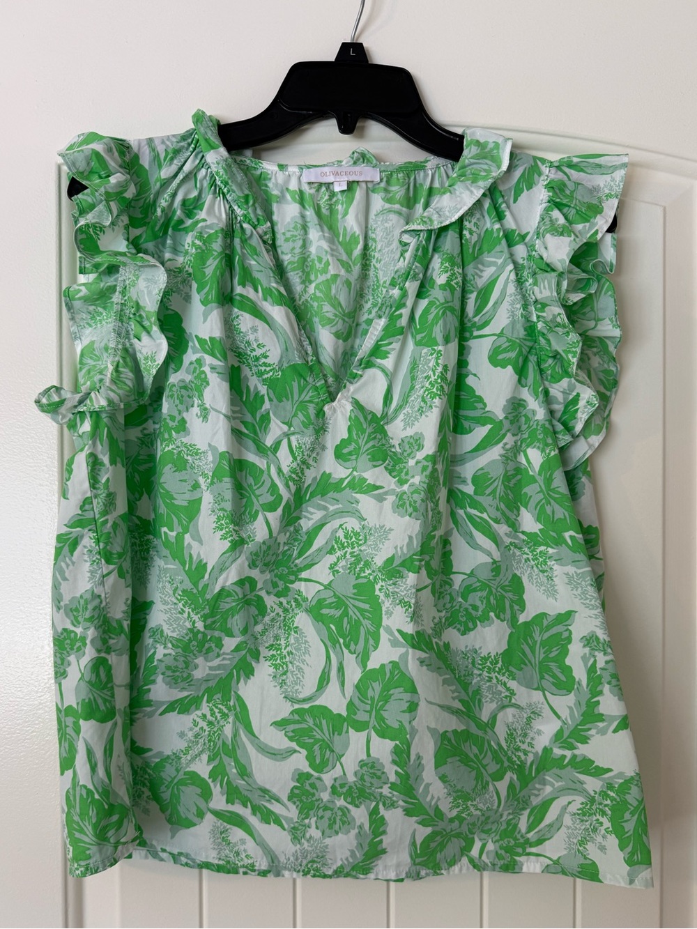 Olivaceous Green Floral Top - L